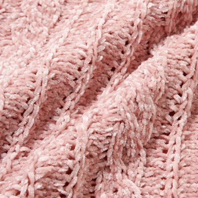 KNIT CABLE CUSHION COVER 450 X 450 PINK