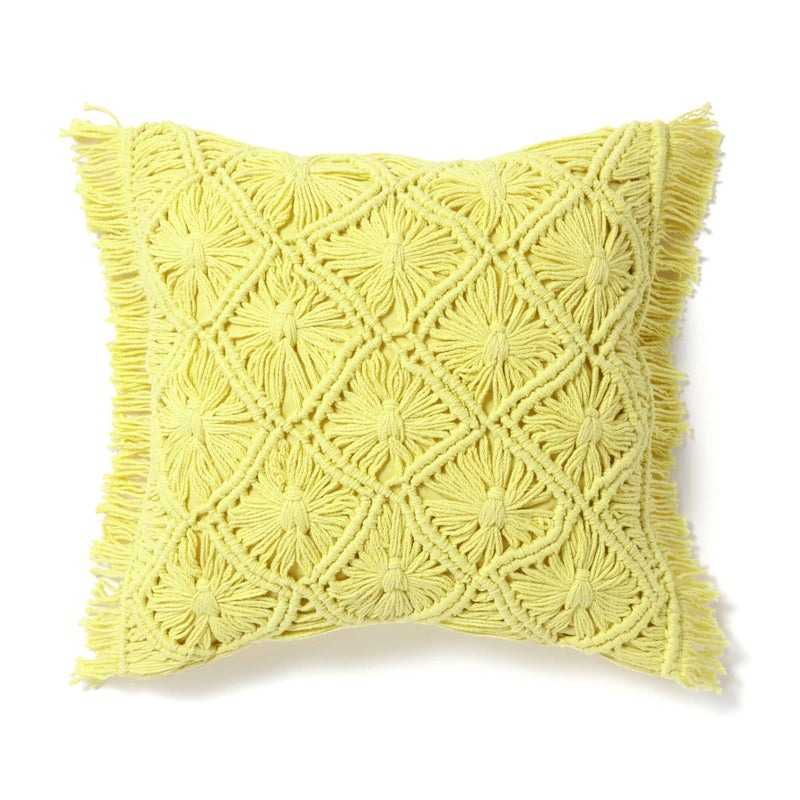 Macrame Cushion Cover 450 X 450 Light Yellow