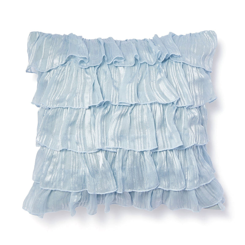 Frill Stripe Cushion Cover 450 X 450 Light Blue