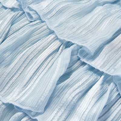 Frill Stripe Cushion Cover 450 X 450 Light Blue