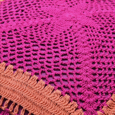 Crochet Square Cushion Cover 450 X 450 Purple