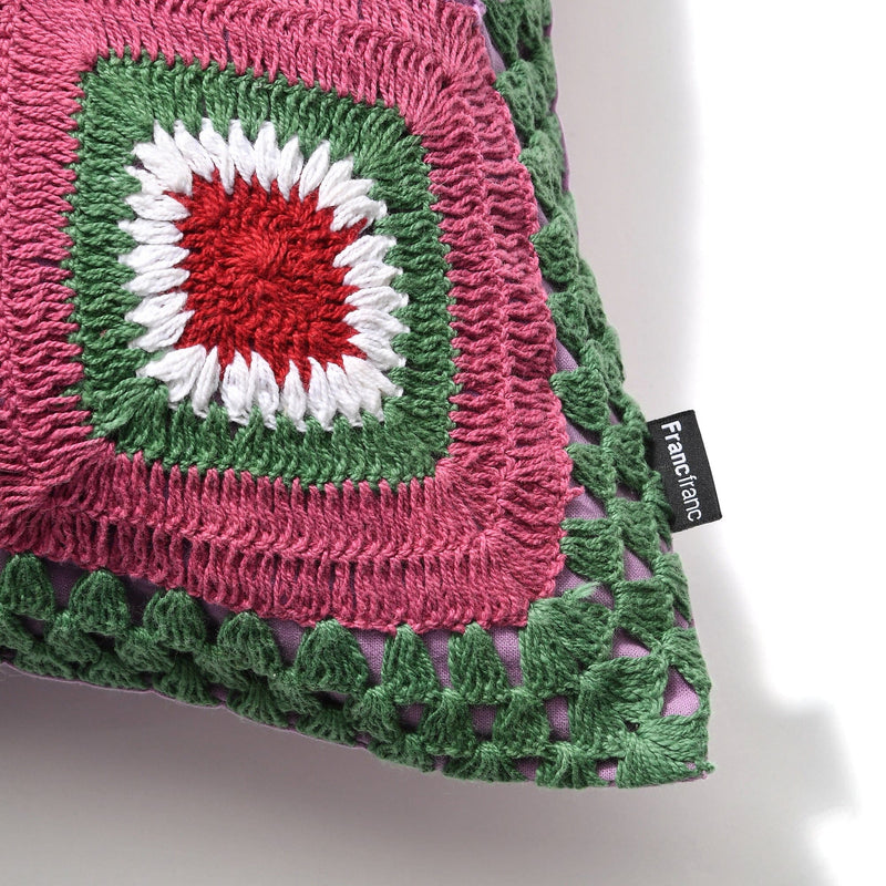Crochet Block Cushion Cover 450 X 450 Multi
