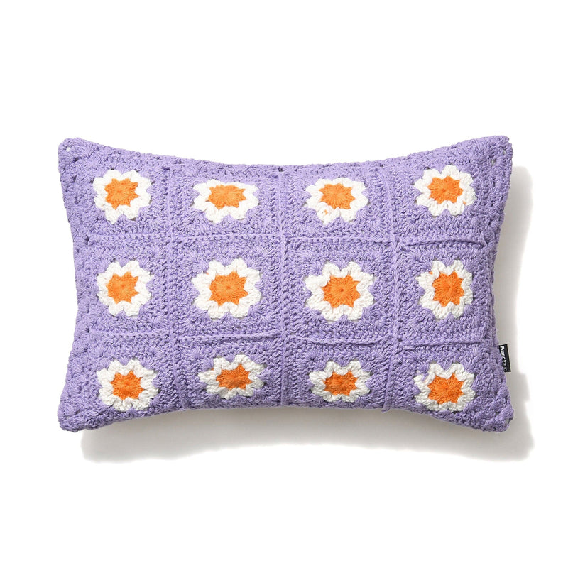 Crochet Flower Cushion Cover 400 X 250 Light Purple