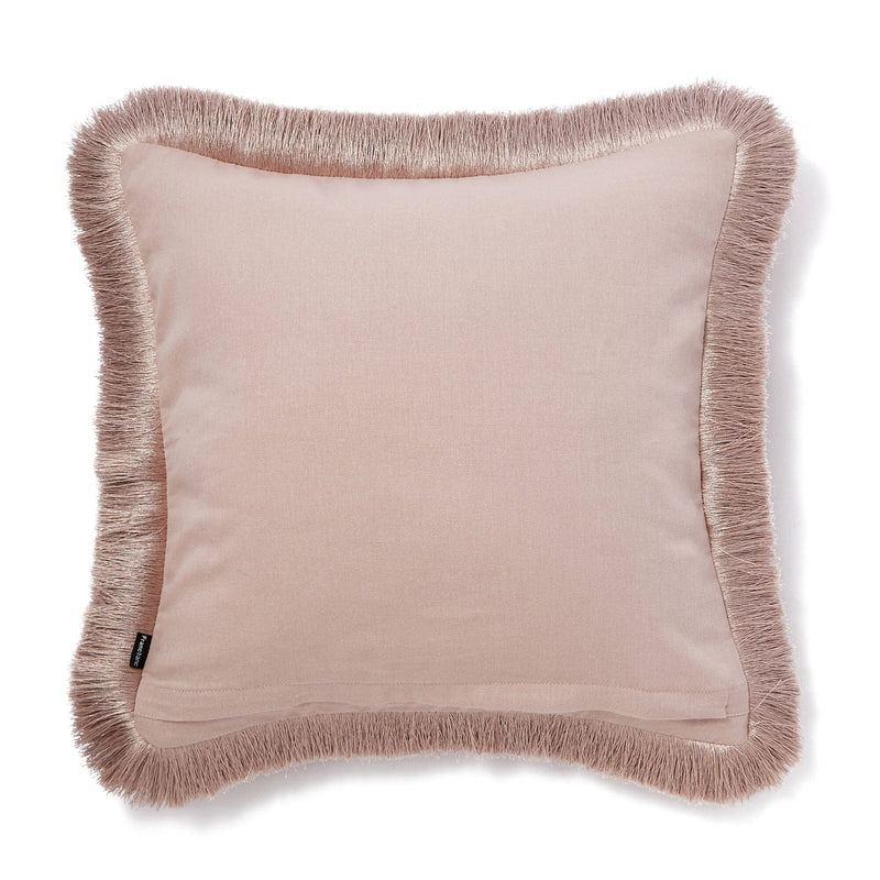 Velvet Fringe Cushion Cover 450 X 450 Pink