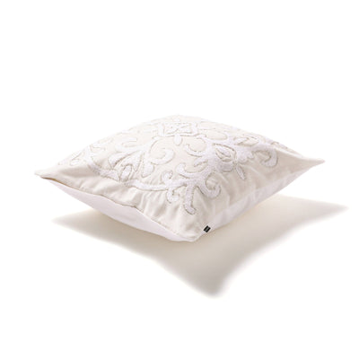 Emb Ornament A Cushion Cover 450 X 450 White