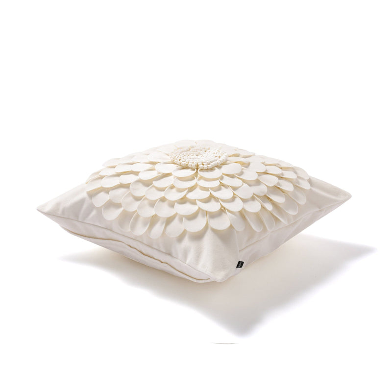 3D Flower Cushion Cover 450 X 450 White