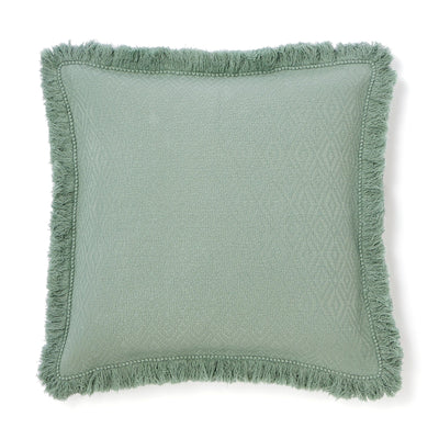 Diamond Fringe Cushion Cover 600 X 600 Green