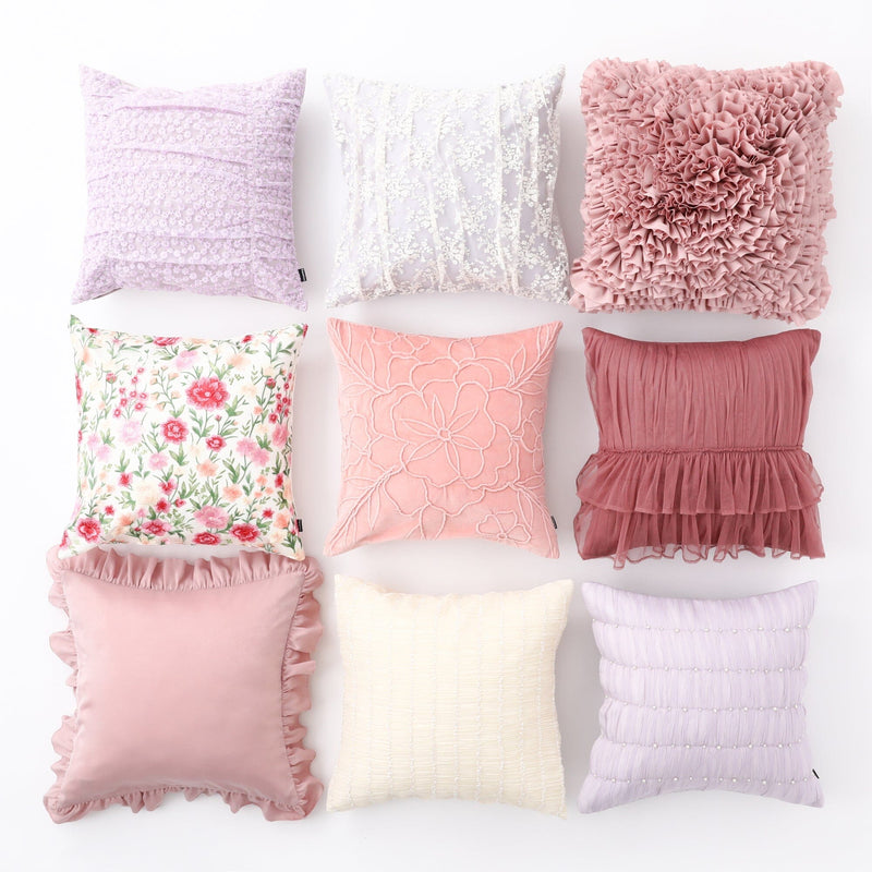 Matte Satin Frill Cushion Cover 450 X 450 Pink