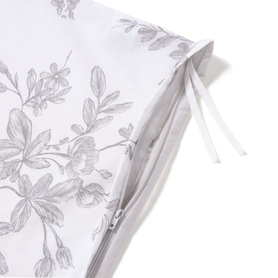 Classic Flower Comforter Case Double Gray
