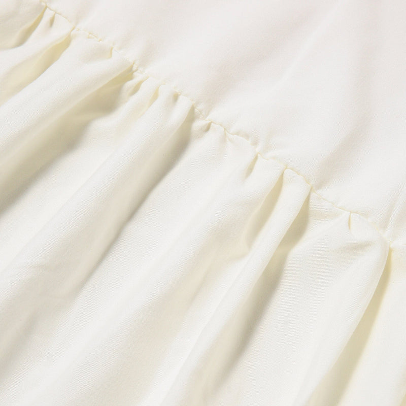 裙邊床鋪 雙人 象牙白色