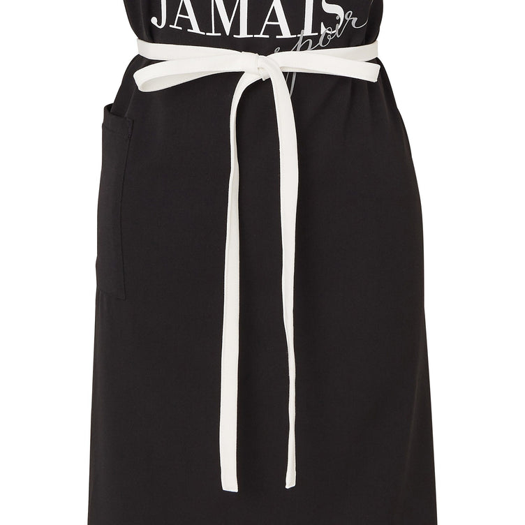 TEXT PRINT FULL APRON Black