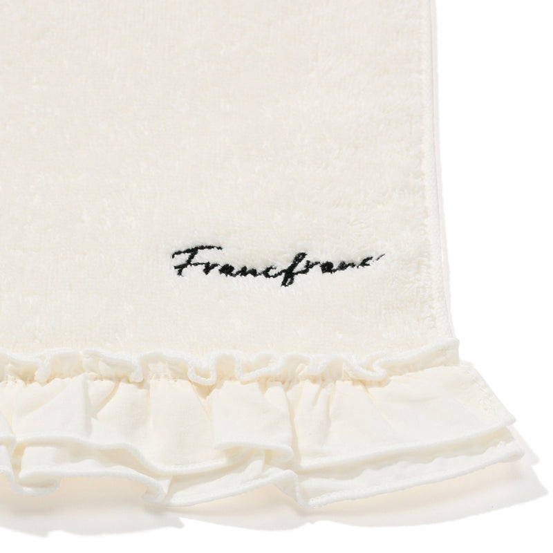 FRILLS FACE TOWEL White
