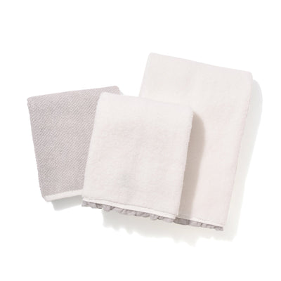 FUWASARA Bath and Face Towel Set White