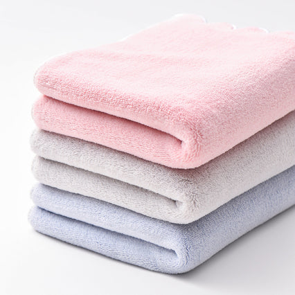 MICROFIBER FACE TOWEL SCALLOP LIGHT BLUE