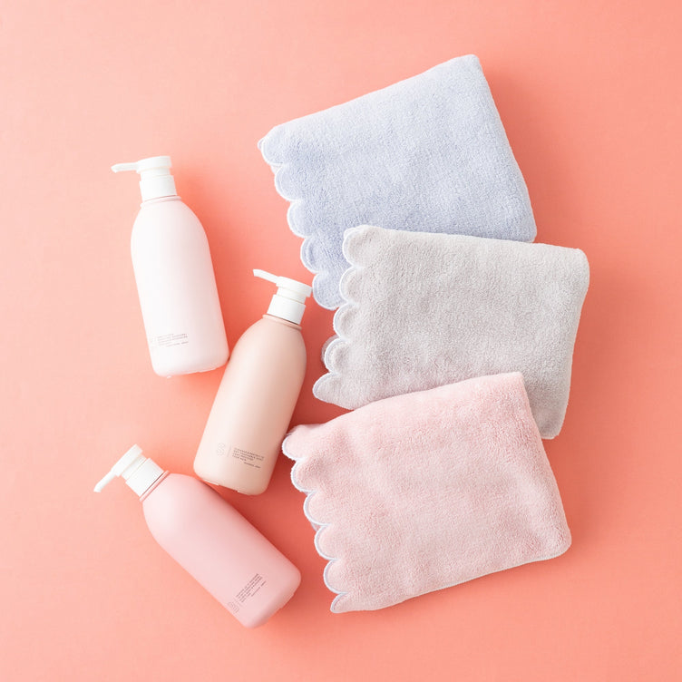 MICROFIBER FACE TOWEL SCALLOP PINK