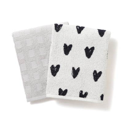 Vale Set Bath Towel Heart White