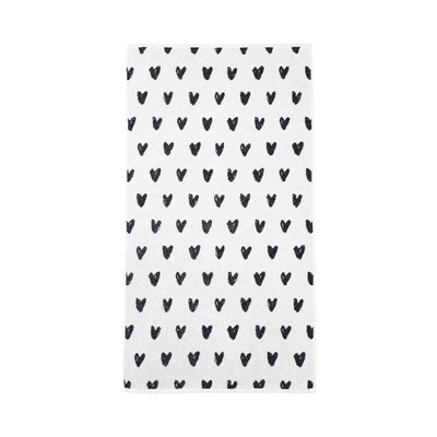 Vale Set Bath Towel Heart White