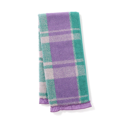 Antibacterial Deodorant Face Towel Plaid Frill  Purple X Green