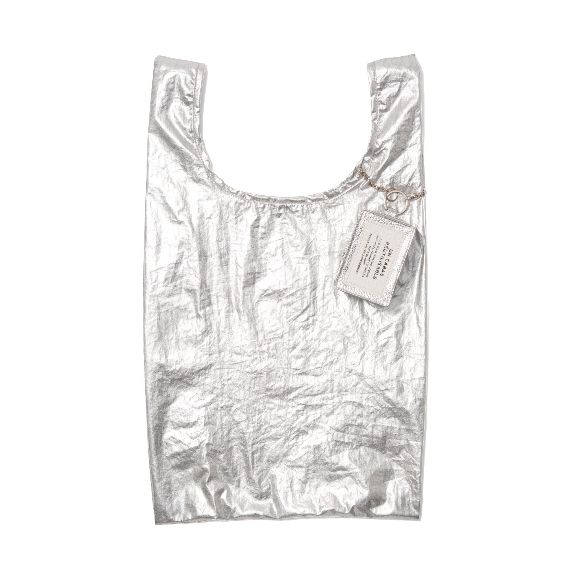 BAGCHARM ECOBAG TYPO SILVER