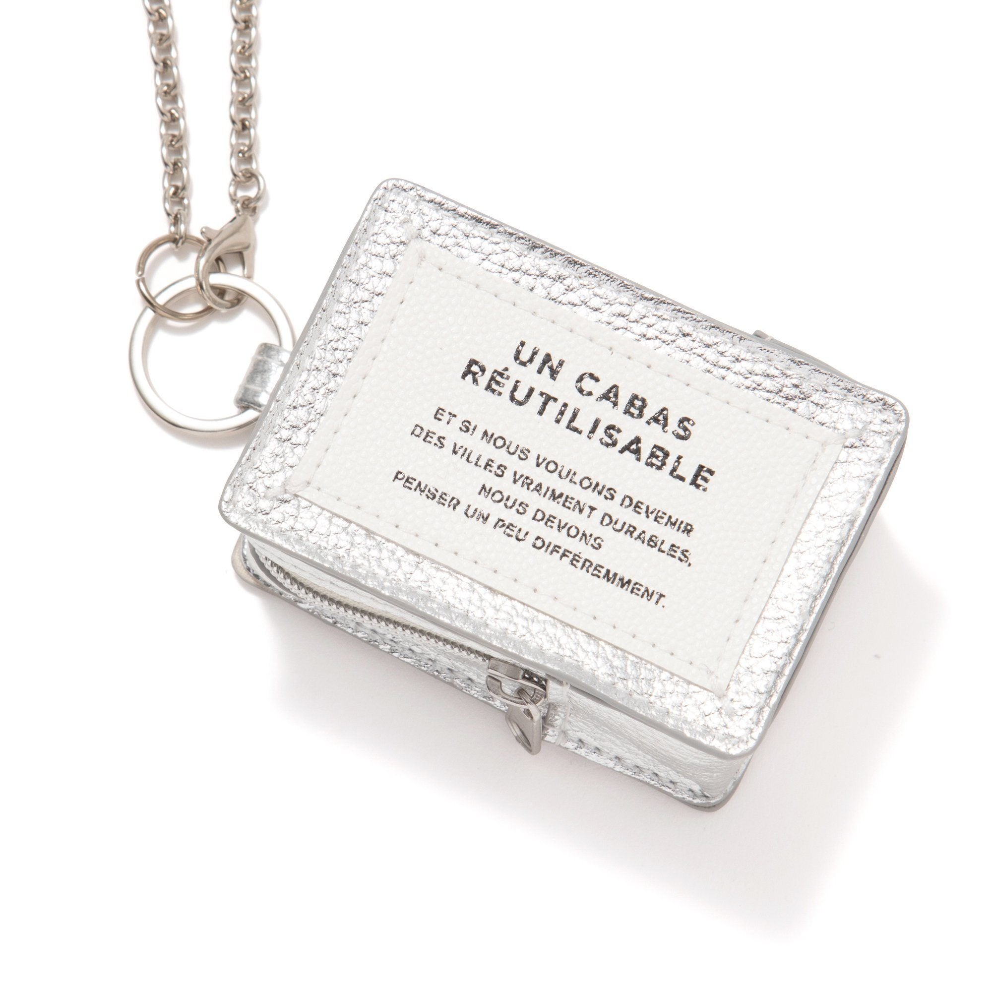 BAGCHARM ECOBAG TYPO SILVER