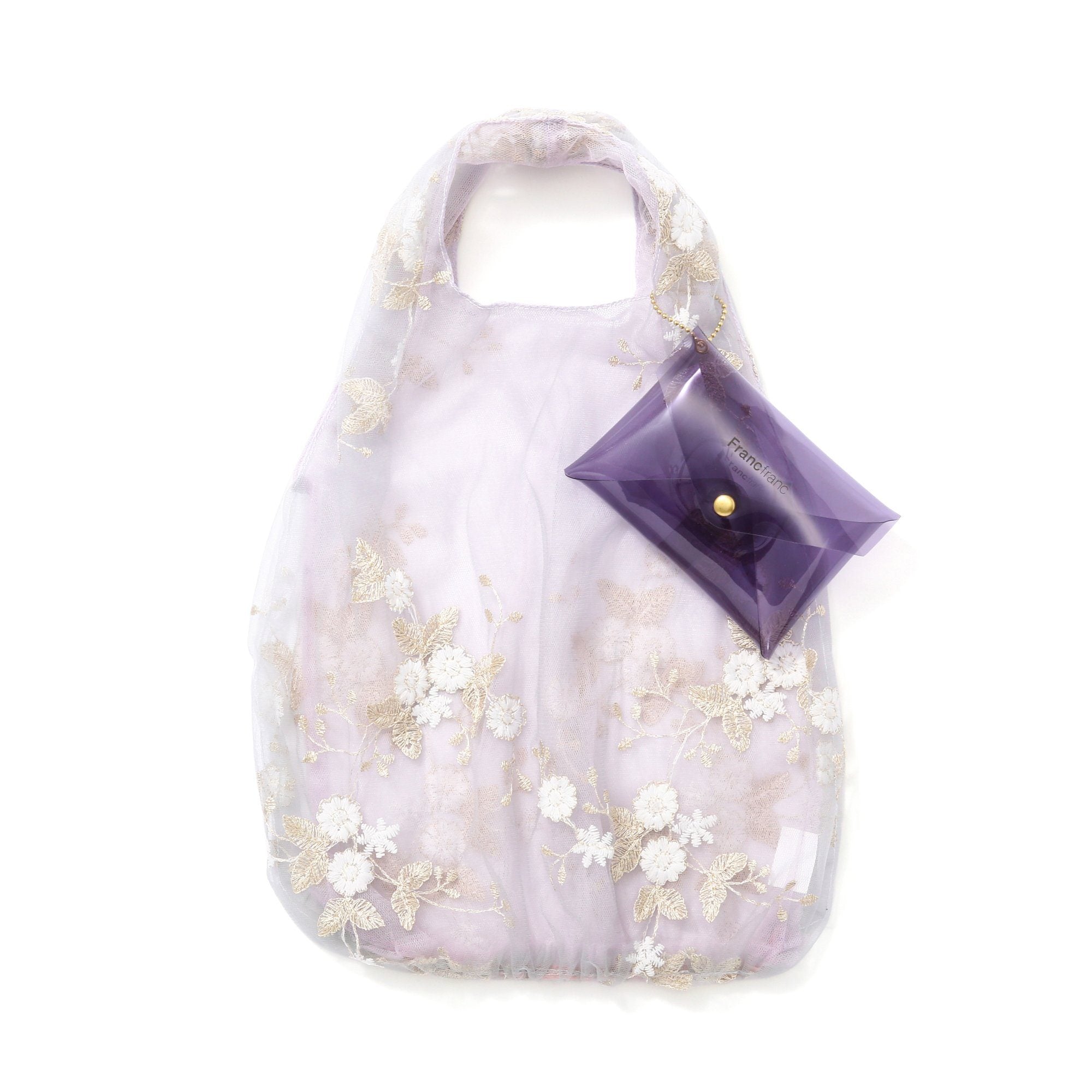 TULLE BAG LIGHT GRAY X LIGHT PURPLE