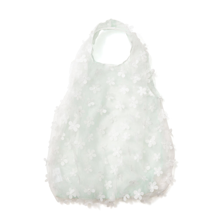 TULLE BAG FLOWER WHITE X MINT