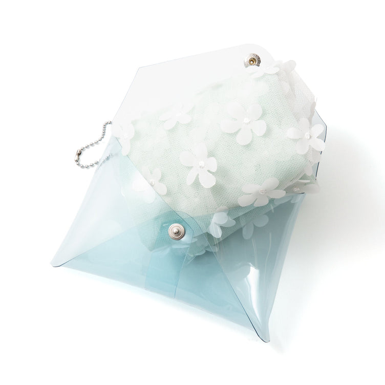 TULLE BAG FLOWER WHITE X MINT