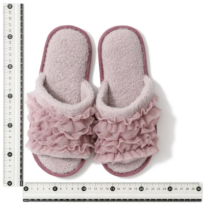 MOIST KNIT FRILL ROOM SHOES PINK