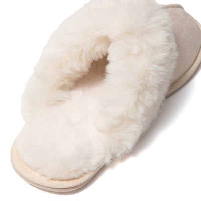 FLUFFY ECO FUR ROOMSHOES IVORY