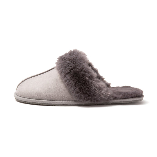 FLUFFY ECO FUR ROOMSHOES GRAY