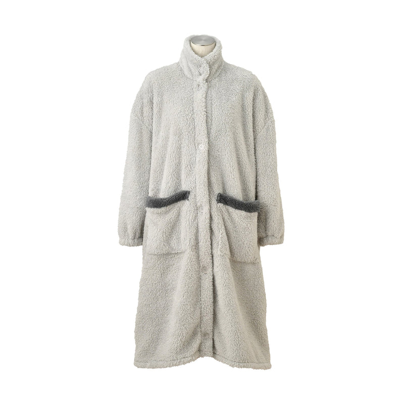 WARM FLEECE BLANKET ROBE GRAY