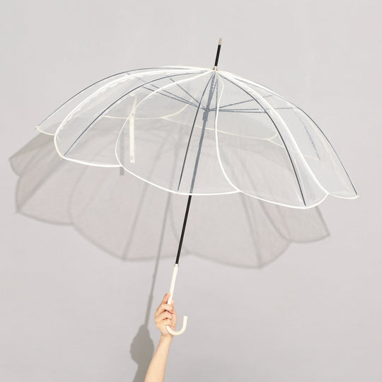 CLEAR UMBRELLA COLOR PIPING 58 WHITE