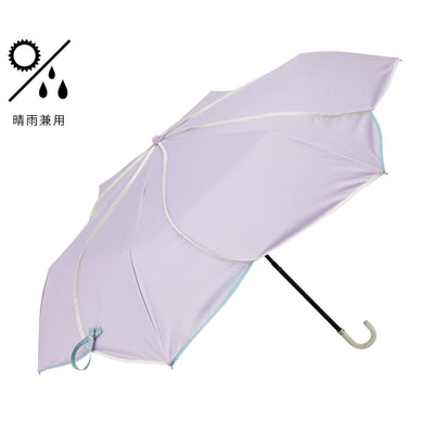 Bicolor Piping Compact Parasol Umbrella 47Cm Purple