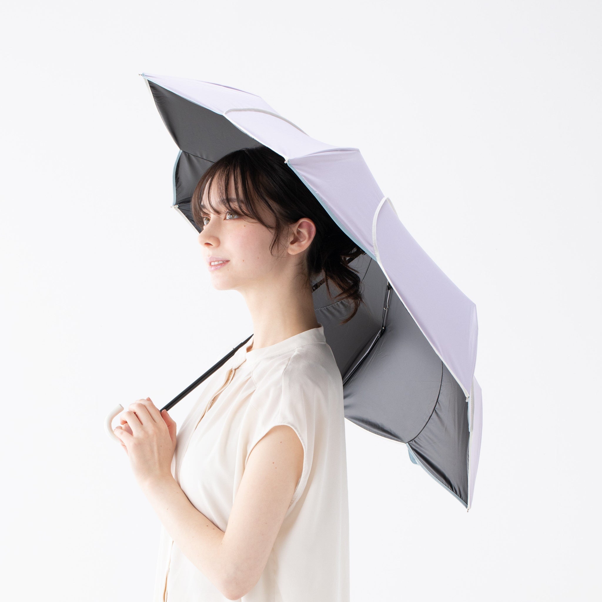 BICOLOR 雙色折疊晴雨傘 47cm 綠色