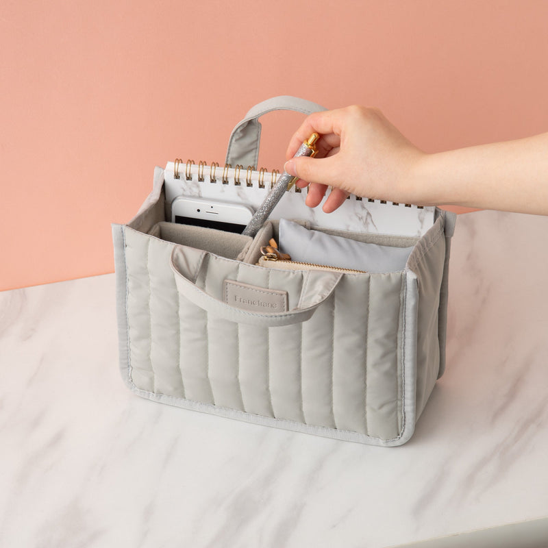 QUILTING BAG IN BAG GRAY