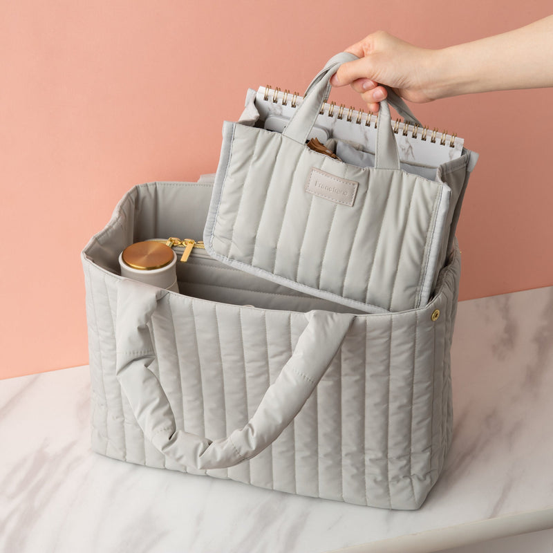 QUILTING BAG IN BAG GRAY