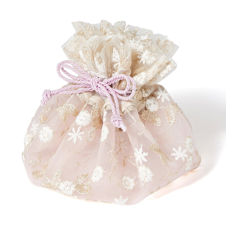 TULLE DRAWSTRING POUCH PINK