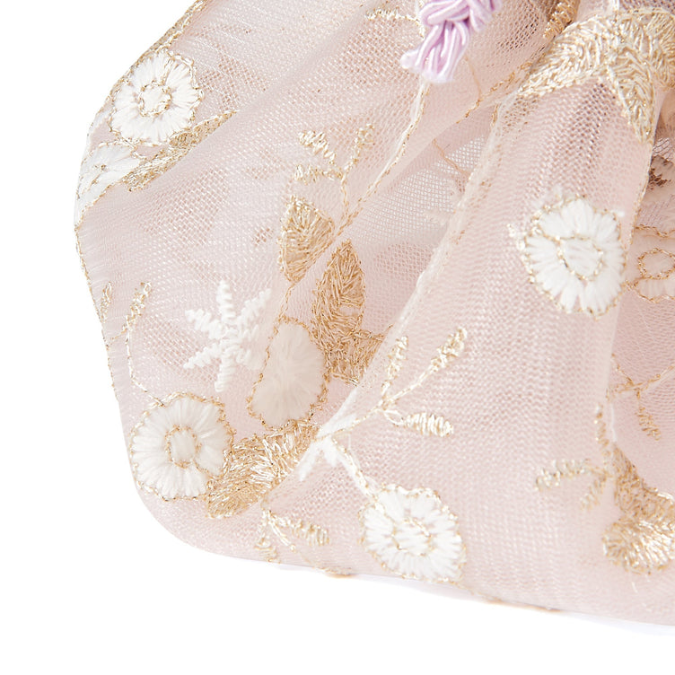 TULLE DRAWSTRING POUCH PINK