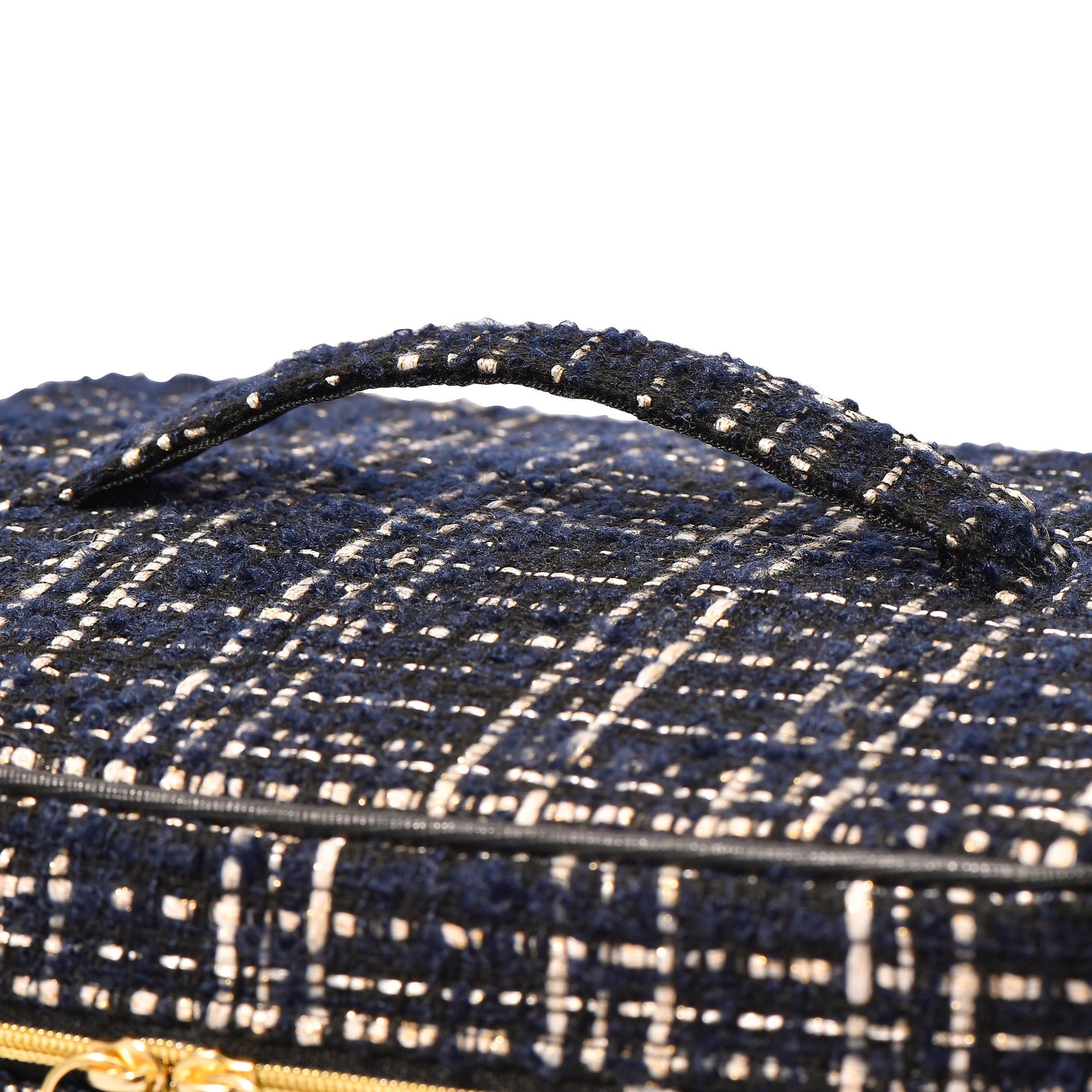 TWEED VANITY POUCH LARGE BLACK