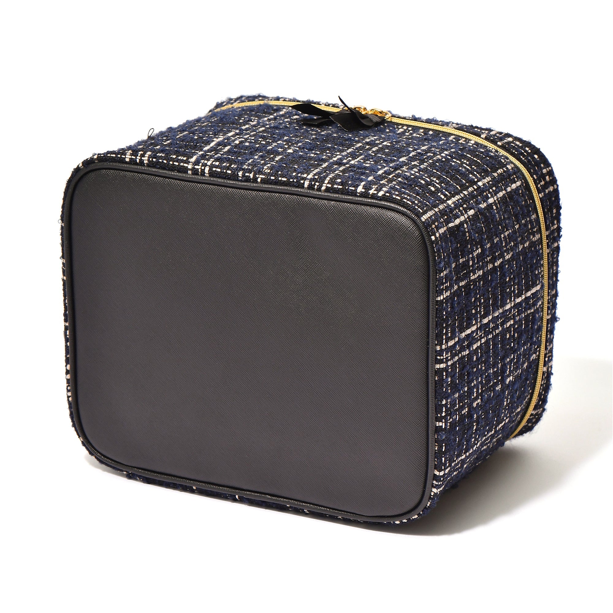 TWEED VANITY POUCH LARGE BLACK