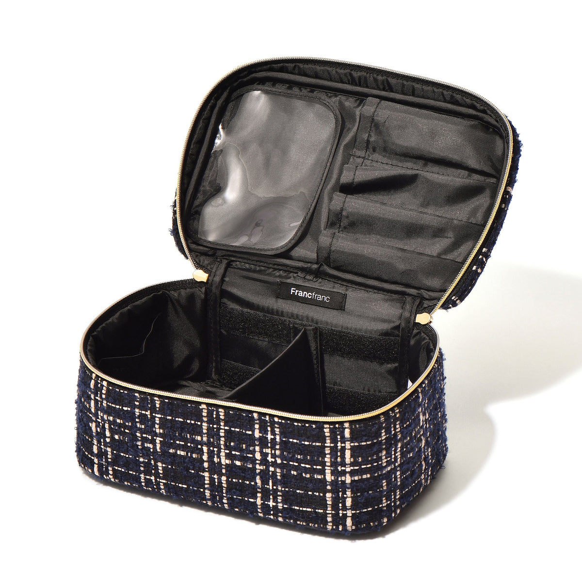 TWEED VANITY POUCH SMALL BLACK