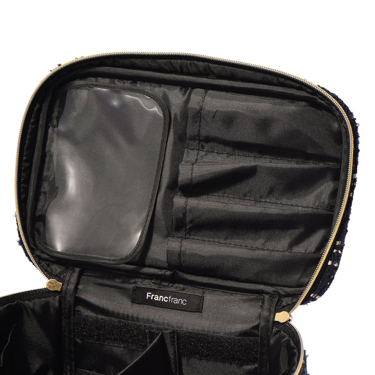 TWEED VANITY POUCH SMALL BLACK