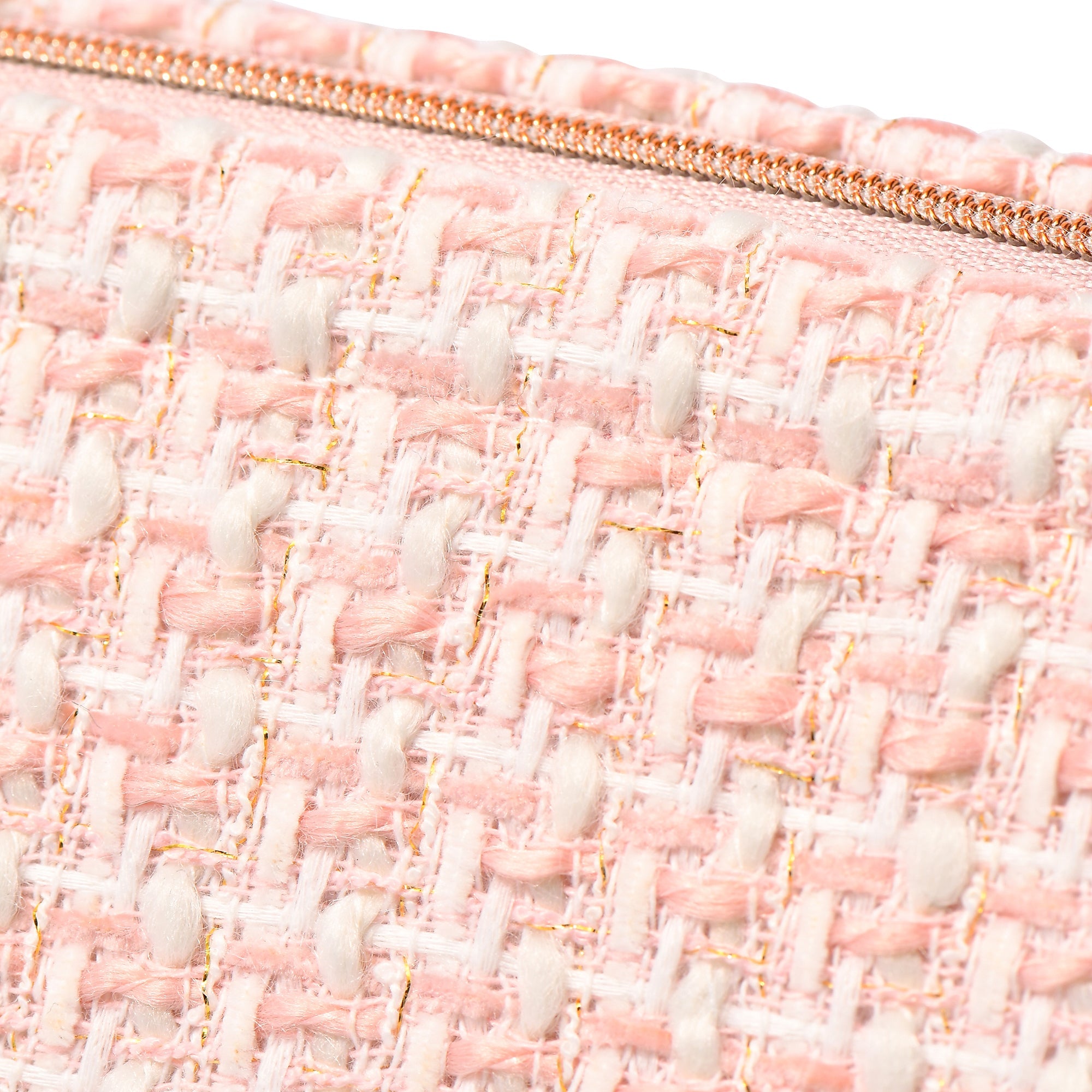 TWEED WIRE POUCH PINK