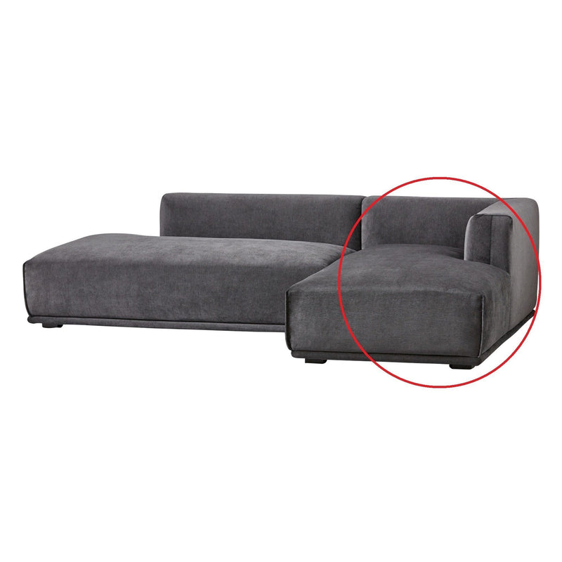 MEHNE Couch Right Black (W810×D1460×H580)