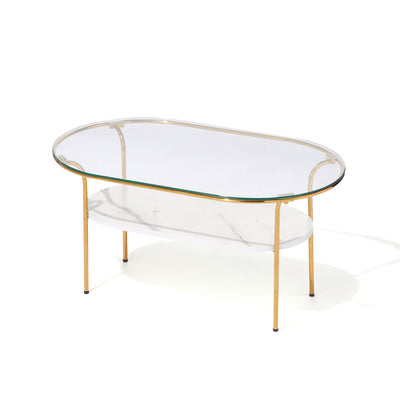 LEGATO COFFEETABLE Small Gold x Marble (W750 x D450 x H370)