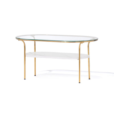 LEGATO COFFEETABLE Small Gold x Marble (W750 x D450 x H370)