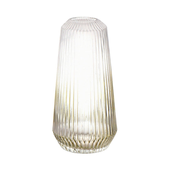 STRIPE  FLOWER VASE YELLOW GRAY