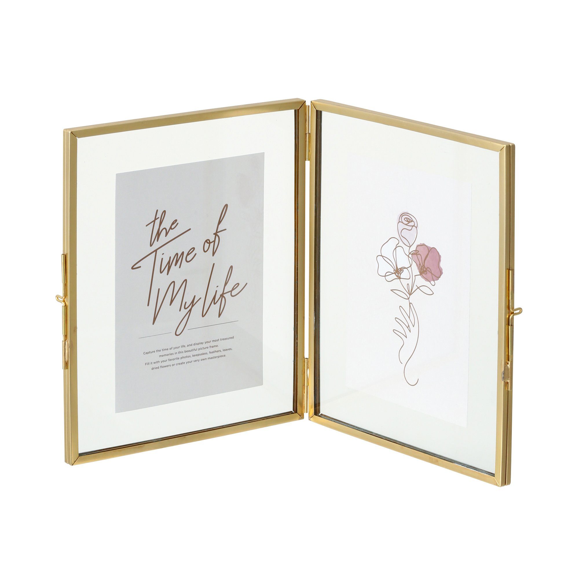 METAL GLASS FRAME 2WINDOWS Gold