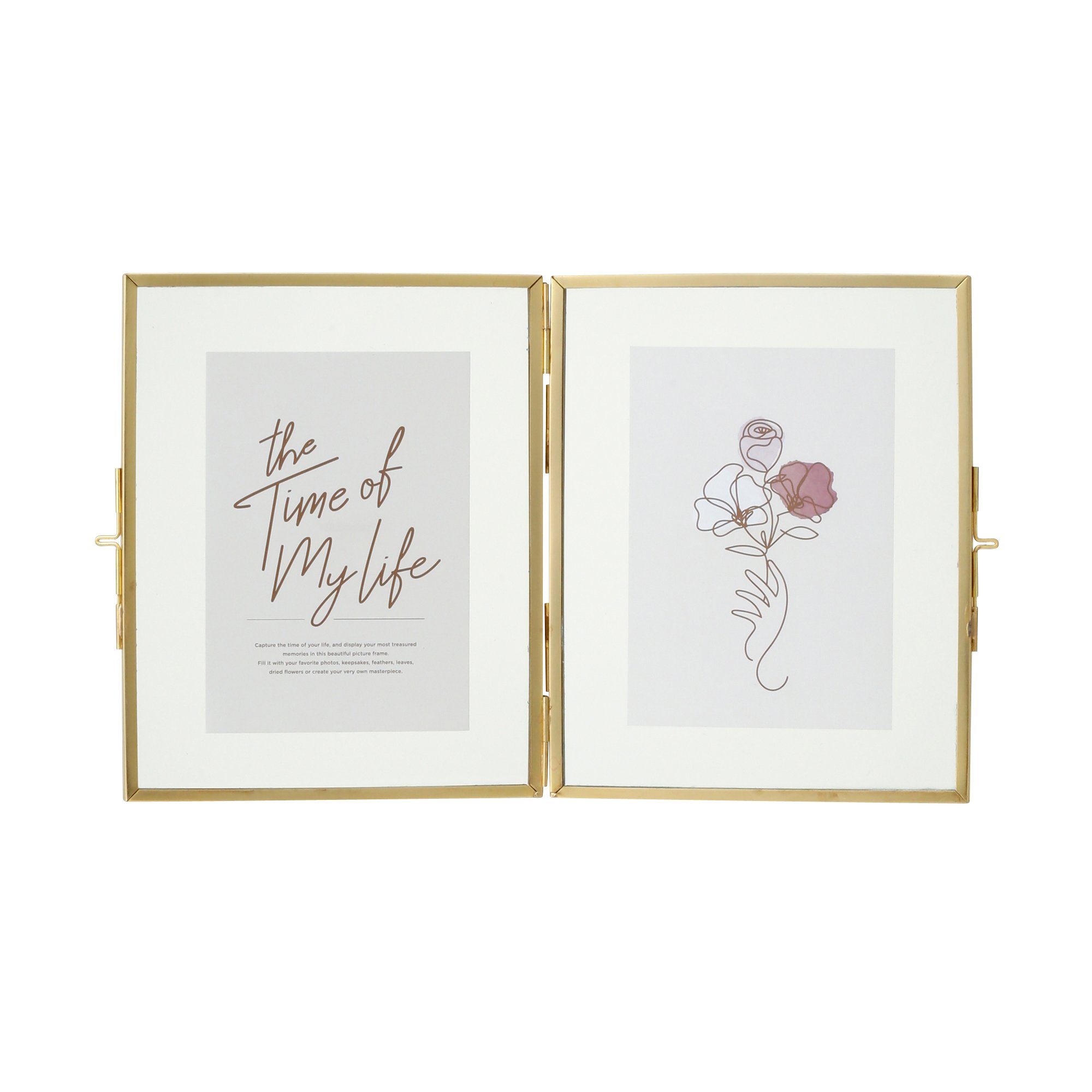 METAL GLASS FRAME 2WINDOWS Gold