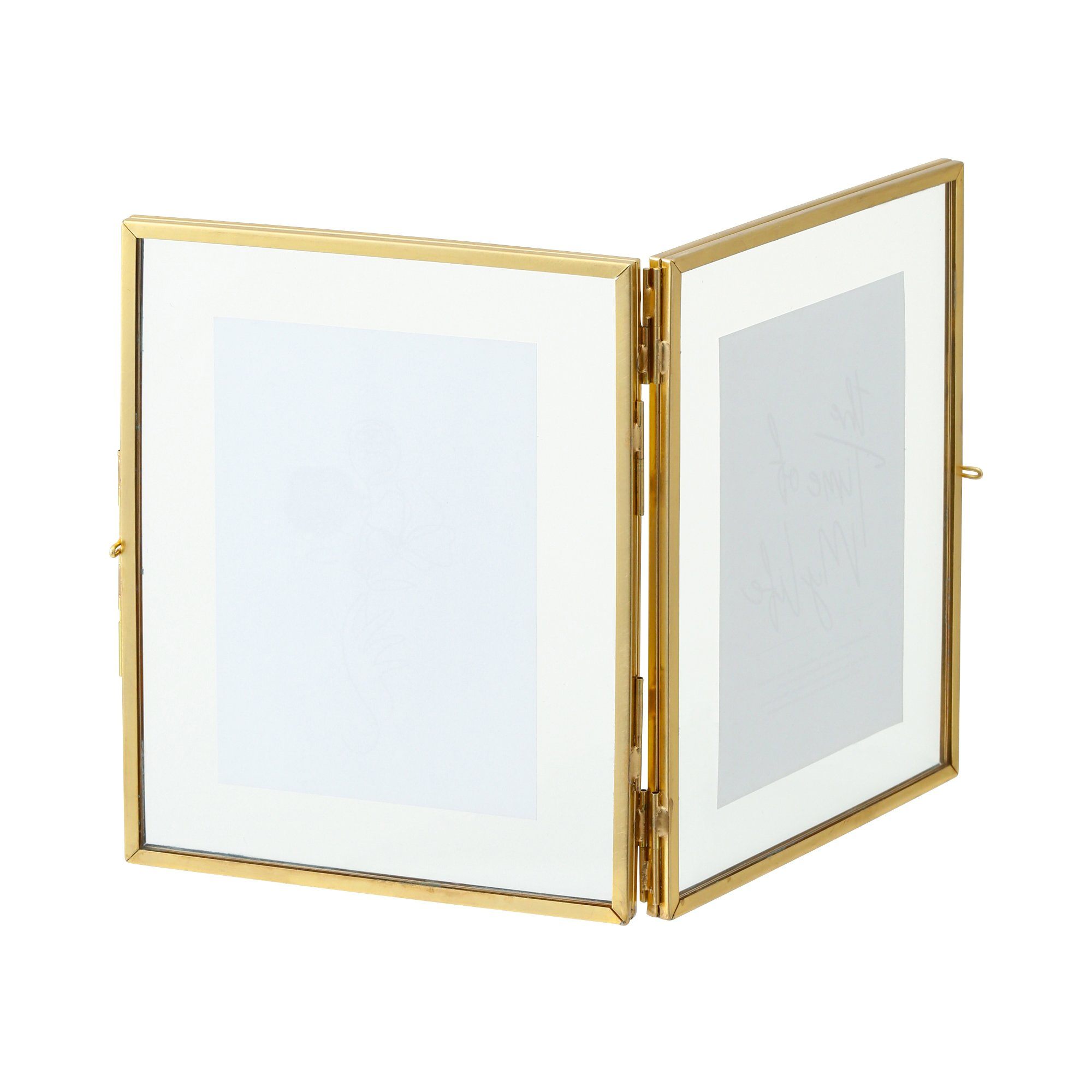 METAL GLASS FRAME 2WINDOWS Gold